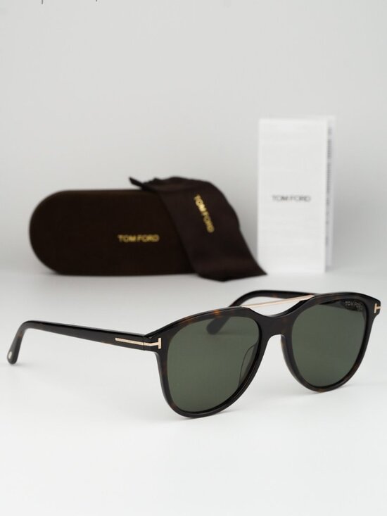 Tom Ford DAMIAN-02 Women Sunglasses Havana Green Pilot FT1098 52N NEW AUTHENTIC main image 5